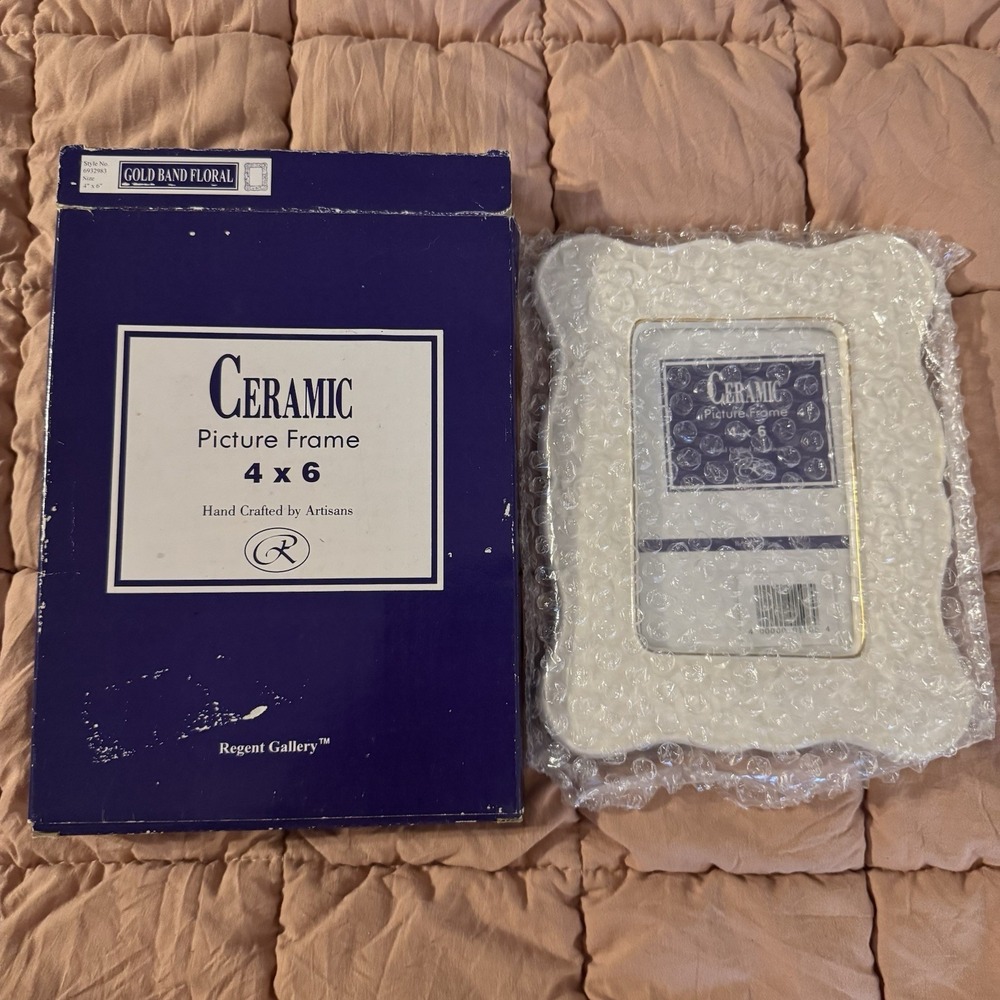 Regent Gallery Ceramic 4x6 Picture Frame New Wedding Family Baby